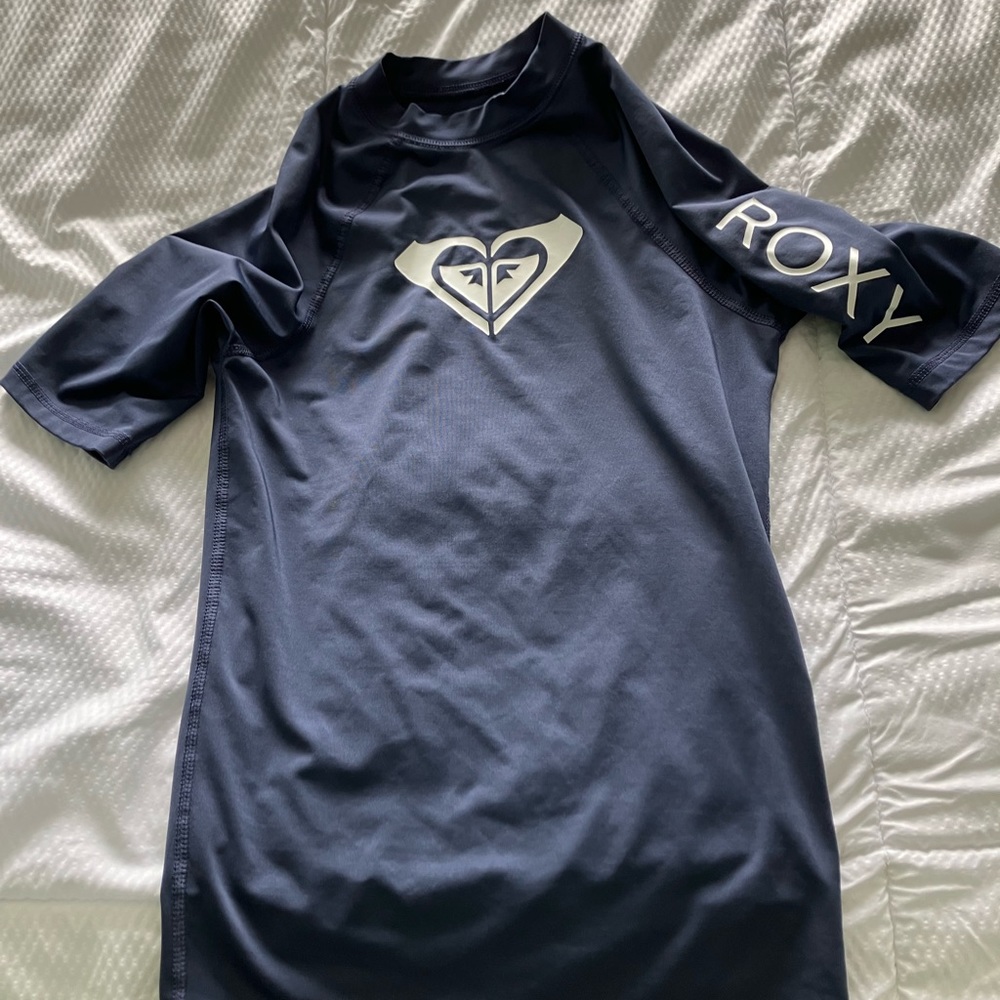 Roxy navy blue rash guard girls XL
